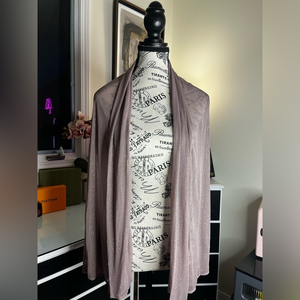 MSK Women’s Cardigan jacket Rose with Stretchy Bling Open Front size small